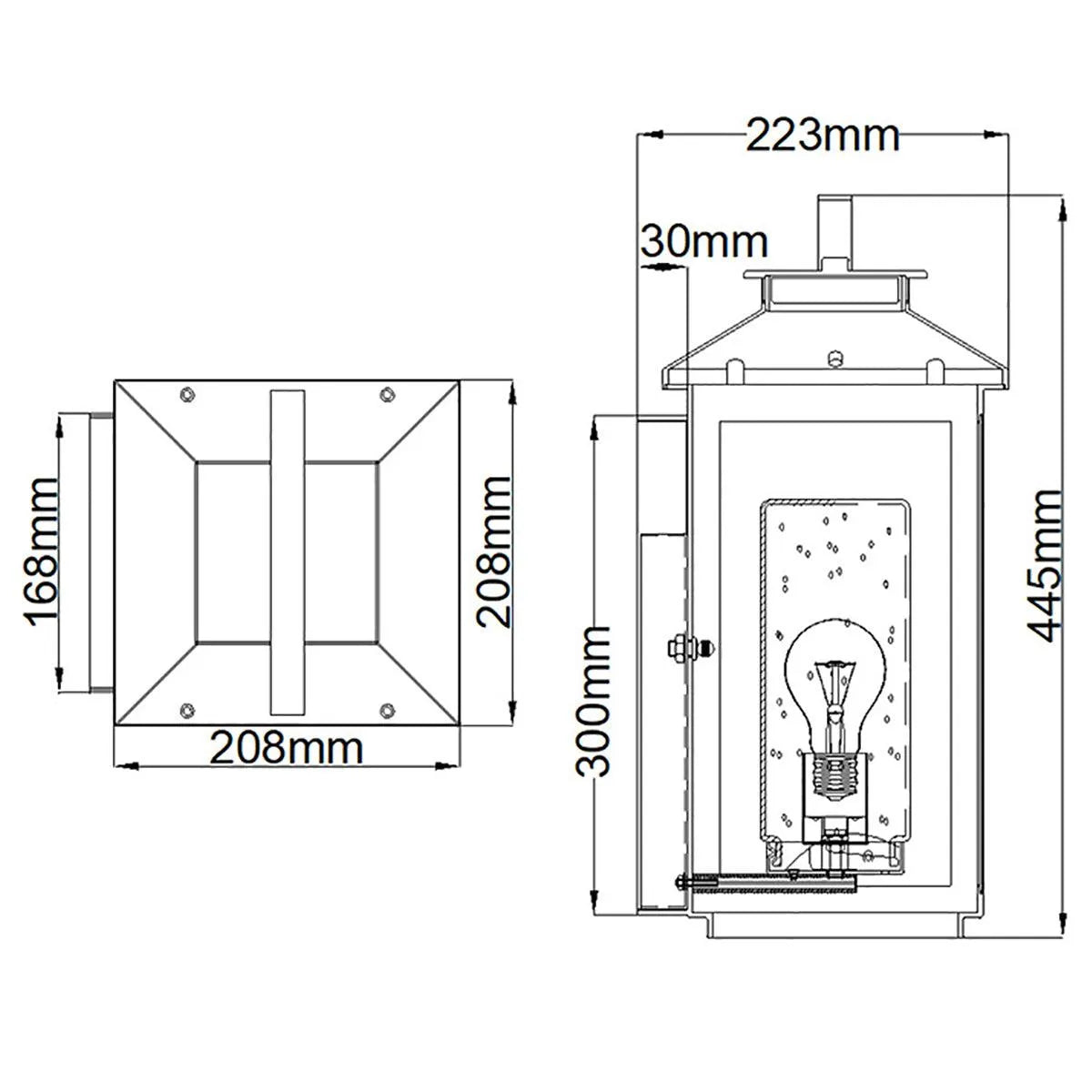 Elstead Lighting - QN-ATWATER-M-BK - Outdoor Wall Light