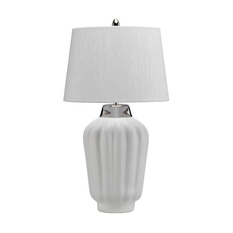 Elstead Lighting - QN-BEXLEY-TL-WPN - Elstead Lighting Quintiesse Collection Bexley 1 Light Table Lamp - White & Polished Nickel from the Bexley range. Part Number - QN-BEXLEY-TL-WPN