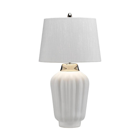 Elstead Lighting - QN-BEXLEY-TL-WPN - Elstead Lighting Quintiesse Collection Bexley 1 Light Table Lamp - White & Polished Nickel from the Bexley range. Part Number - QN-BEXLEY-TL-WPN