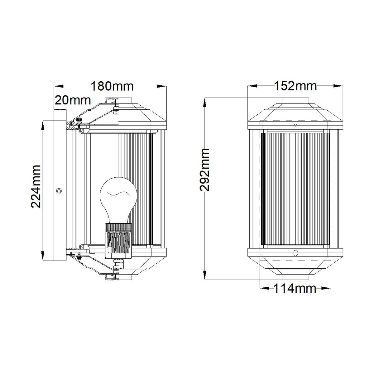 Elstead Lighting - QN-CASTELLE-S-BZ - Outdoor Wall Light