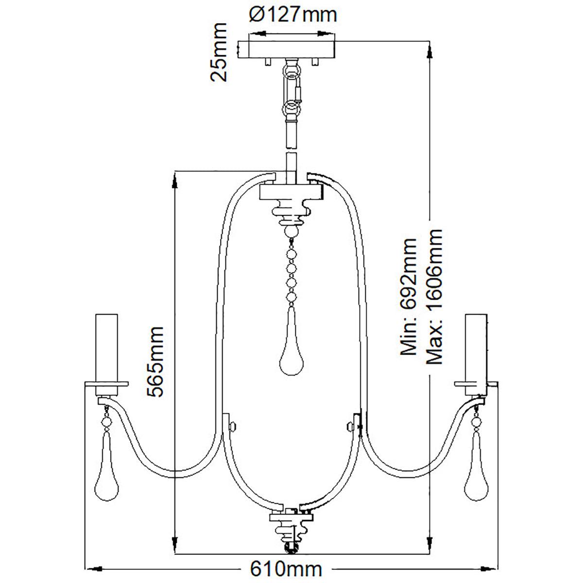 Elstead Lighting - QN-KARLEE5 - Elstead Lighting Quintiesse Collection Karlee 5 Light Chandelier from the Karlee range. Part Number - QN-KARLEE5