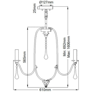 Elstead Lighting - QN-KARLEE5 - Elstead Lighting Quintiesse Collection Karlee 5 Light Chandelier from the Karlee range. Part Number - QN-KARLEE5