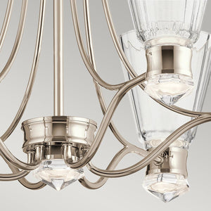 Elstead Lighting - QN-KAYVA13-PN - Elstead Lighting Quintiesse Collection Kayva LED 13 Light 6 Arm Chandelier from the Kayva range. Part Number - QN-KAYVA13-PN