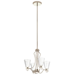 Elstead Lighting - QN-KAYVA9-PN - Elstead Lighting Quintiesse Collection Kayva LED 9 Light 4 Arm Chandelier from the Kayva range. Part Number - QN-KAYVA9-PN