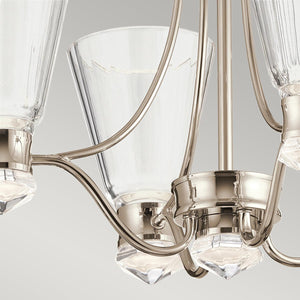 Elstead Lighting - QN-KAYVA9-PN - Elstead Lighting Quintiesse Collection Kayva LED 9 Light 4 Arm Chandelier from the Kayva range. Part Number - QN-KAYVA9-PN