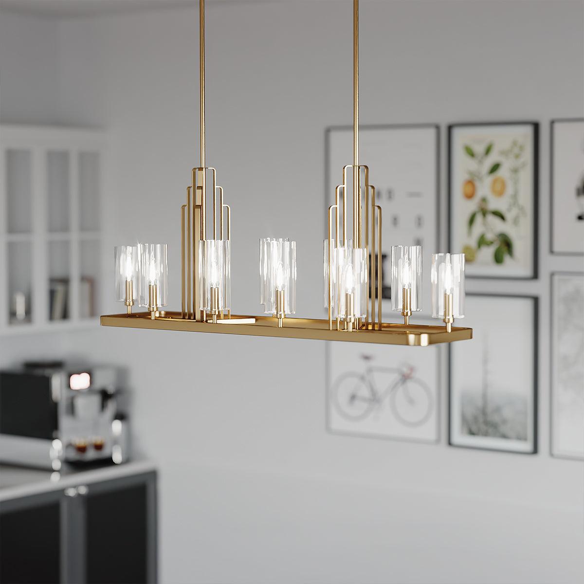 Elstead Lighting - QN-KIMROSE10-BNB - Elstead Lighting Quintiesse Collection Kimrose 10 Light Linear Chandelier from the Kimrose range. Part Number - QN-KIMROSE10-BNB