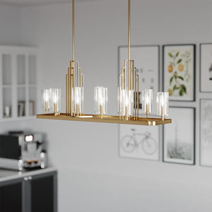 Elstead Lighting - QN-KIMROSE10-BNB - Elstead Lighting Quintiesse Collection Kimrose 10 Light Linear Chandelier from the Kimrose range. Part Number - QN-KIMROSE10-BNB