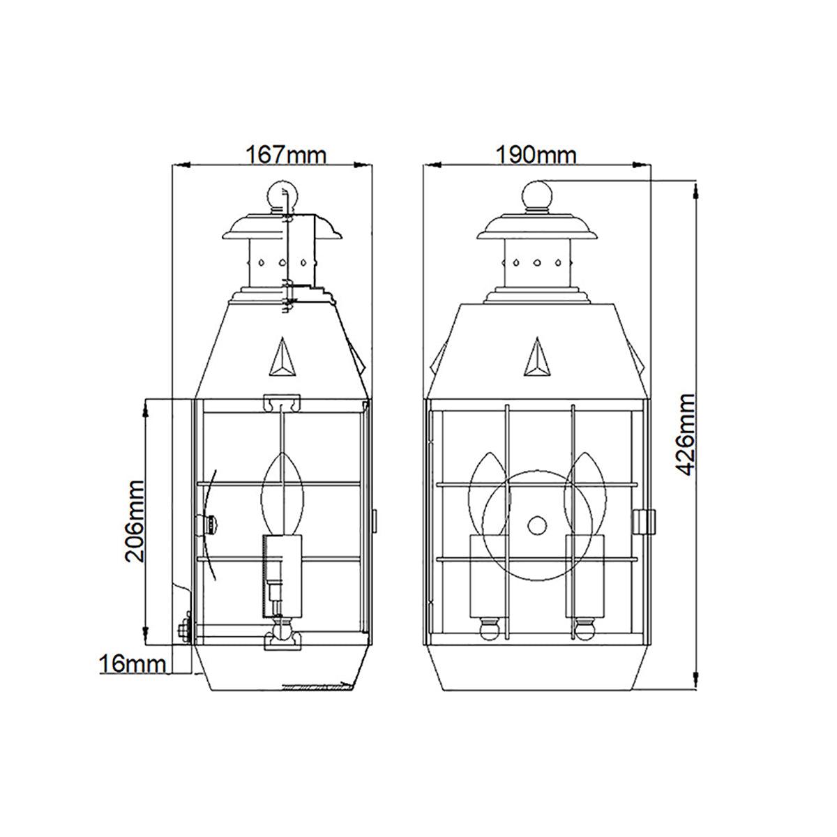 Elstead Lighting - QN-NANTUCKET-L-AS - Elstead Lighting Quintiesse Collection Nantucket 2 Light Large Wall Lantern from the Nantucket range. Part Number - QN-NANTUCKET-L-AS