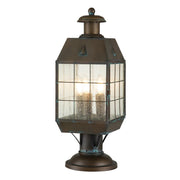 Elstead Lighting - QN-NANTUCKET3-L-AS - Elstead Lighting Quintiesse Collection Nantucket 3 Light Large Pedestal Lantern from the Nantucket range. Part Number - QN-NANTUCKET3-L-AS