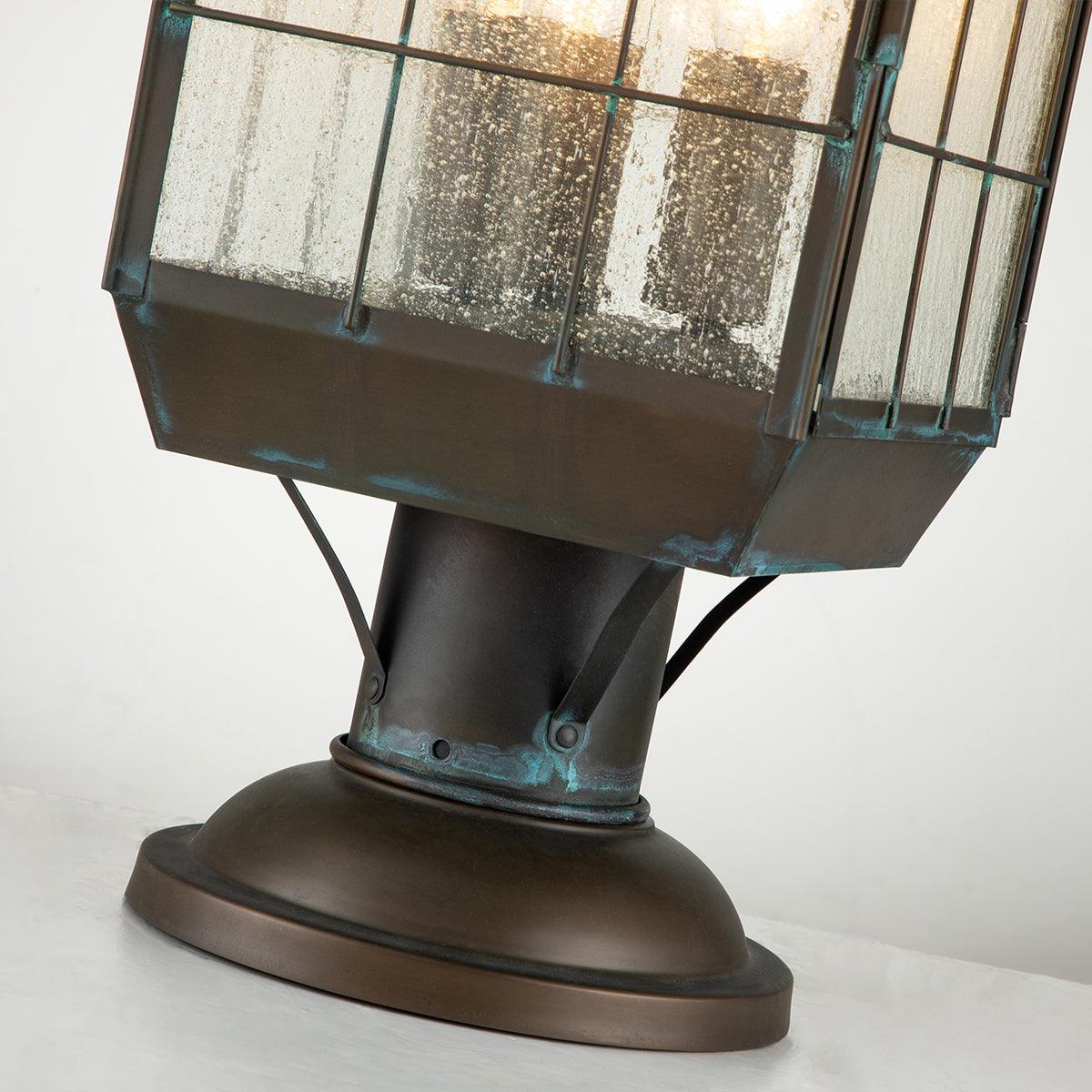 Elstead Lighting - QN-NANTUCKET3-L-AS - Elstead Lighting Quintiesse Collection Nantucket 3 Light Large Pedestal Lantern from the Nantucket range. Part Number - QN-NANTUCKET3-L-AS