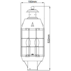 Elstead Lighting - QN-NANTUCKET3-L-AS - Elstead Lighting Quintiesse Collection Nantucket 3 Light Large Pedestal Lantern from the Nantucket range. Part Number - QN-NANTUCKET3-L-AS