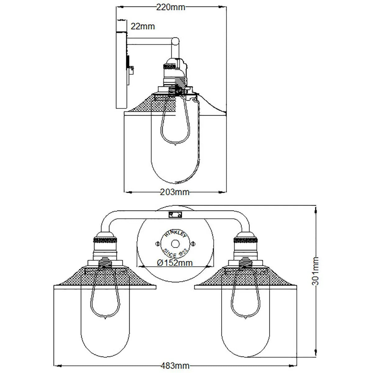 Elstead Lighting - QN-RIGBY2-BATH-AN - Wall Light