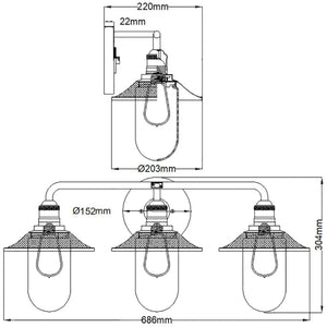 Elstead Lighting - QN-RIGBY3-BATH-PC - Wall Light