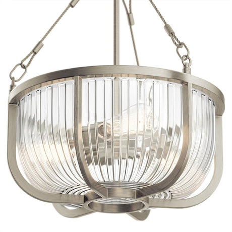 Elstead Lighting - QN-ROUX3-BN - Elstead Lighting Quintiesse Collection Roux 3 Light Pendant/ Semi-Flush from the Roux range. Part Number - QN-ROUX3-BN