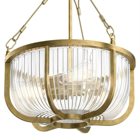 Elstead Lighting - QN-ROUX3-NBR - Elstead Lighting Quintiesse Collection Roux 3 Light Pendant/ Semi-Flush from the Roux range. Part Number - QN-ROUX3-NBR