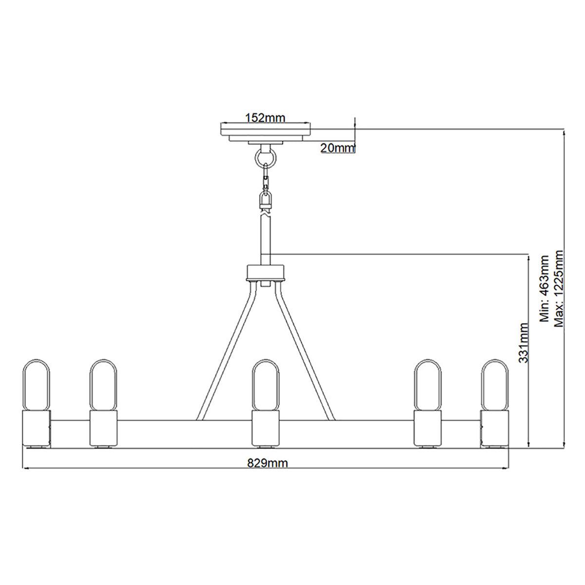 Elstead Lighting - QN-SILAS-8P-DZ - Elstead Lighting Quintiesse Collection Silas 8 Light Pendant/ Semi-Flush from the Silas range. Part Number - QN-SILAS-8P-DZ