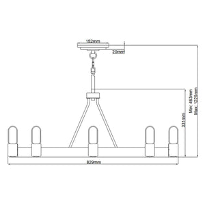 Elstead Lighting - QN-SILAS-8P-DZ - Elstead Lighting Quintiesse Collection Silas 8 Light Pendant/ Semi-Flush from the Silas range. Part Number - QN-SILAS-8P-DZ