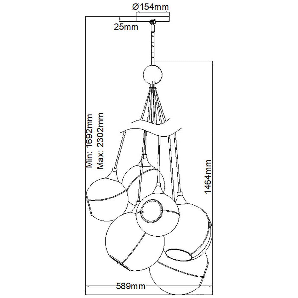 Elstead Lighting - QN-SKYE-6P - Elstead Lighting Quintiesse Collection Skye 6 Light Pendant from the Skye range. Part Number - QN-SKYE-6P