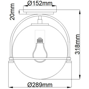 Elstead Lighting - QN-SOMERSET-F-C-BK - Elstead Lighting Quintiesse Collection Somerset 1 Light Flush Mount from the Somerset range. Part Number - QN-SOMERSET-F-C-BK