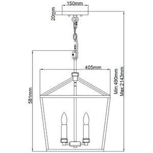 Elstead Lighting - QN-STINSON-4P-L-BK - Elstead Lighting Quintiesse Collection Stinson 4 Light Large Pendant/ Semi-Flush from the Stinson range. Part Number - QN-STINSON-4P-L-BK