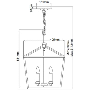 Elstead Lighting - QN-STINSON-4P-L-DBR - Pendant