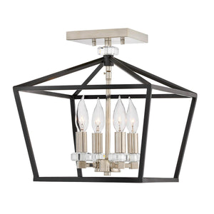 Elstead Lighting - QN-STINSON-4P-M-BK - Elstead Lighting Quintiesse Collection Stinson 4 Light Medium Pendant/ Semi-Flush from the Stinson range. Part Number - QN-STINSON-4P-M-BK