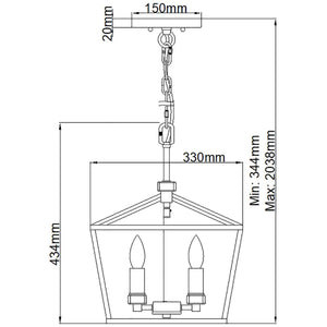 Elstead Lighting - QN-STINSON-4P-M-BK - Pendant