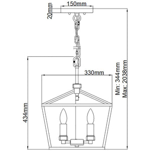 Elstead Lighting - QN-STINSON-4P-M-BK - Elstead Lighting Quintiesse Collection Stinson 4 Light Medium Pendant/ Semi-Flush from the Stinson range. Part Number - QN-STINSON-4P-M-BK