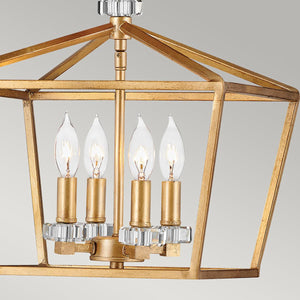 Elstead Lighting - QN-STINSON-4P-M-DBR - Elstead Lighting Quintiesse Collection Stinson 4 Light Medium Pendant/ Semi-Flush from the Stinson range. Part Number - QN-STINSON-4P-M-DBR