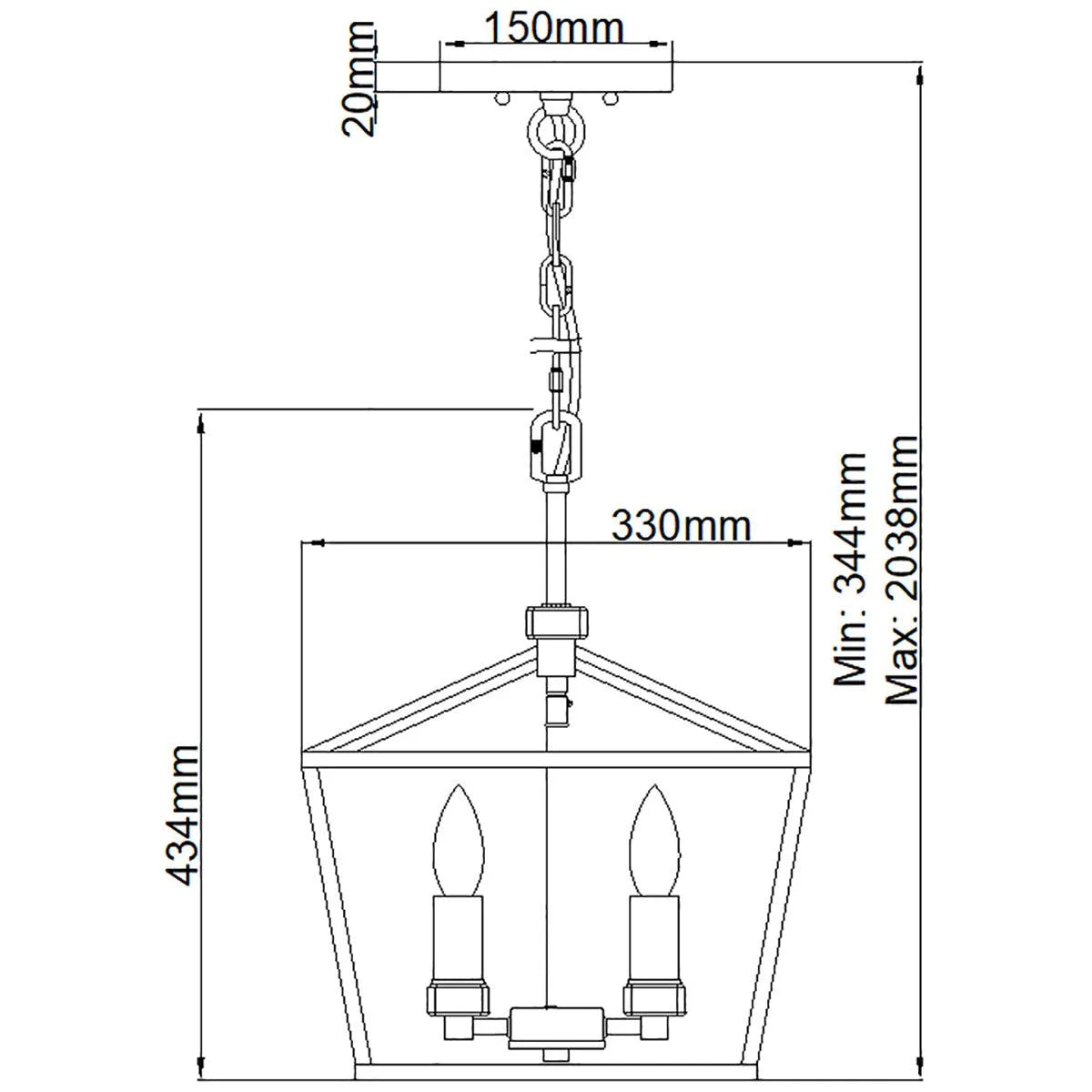 Elstead Lighting - QN-STINSON-4P-M-DBR - Pendant