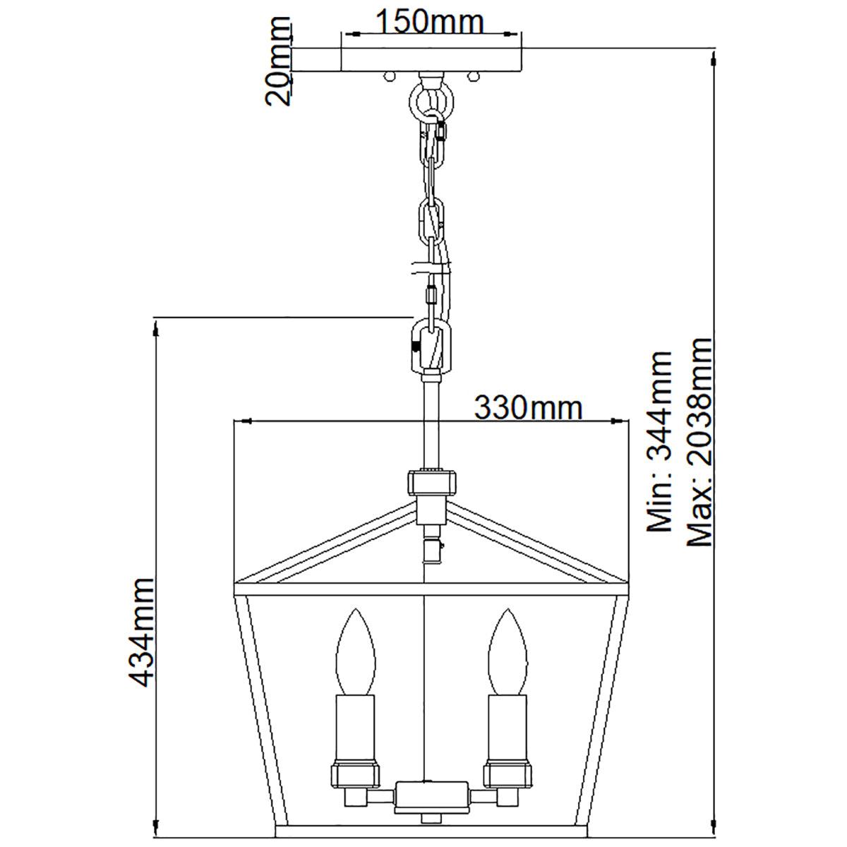 Elstead Lighting - QN-STINSON-4P-M-DBR - Elstead Lighting Quintiesse Collection Stinson 4 Light Medium Pendant/ Semi-Flush from the Stinson range. Part Number - QN-STINSON-4P-M-DBR