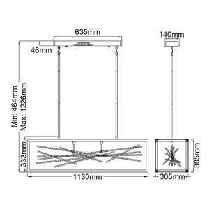 Elstead Lighting - QN-STYX-LED-ISLE-BG - Linear Chandelier