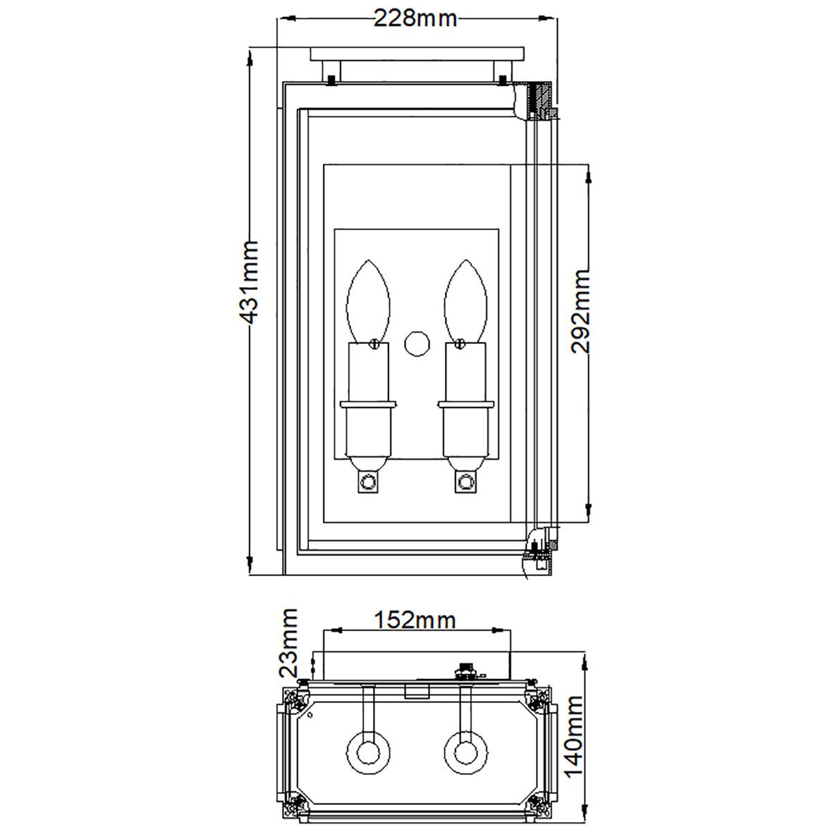 Elstead Lighting - QN-SUTCLIFFE-M-AZ - Elstead Lighting Quintiesse Collection Sutcliffe 2 Light Wall Lantern - Aged Zinc from the Sutcliffe range. Part Number - QN-SUTCLIFFE-M-AZ