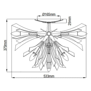 Elstead Lighting - QN-VIDA-9F - Elstead Lighting Quintiesse Collection Vida 9 Light Semi Flush Light from the Vida range. Part Number - QN-VIDA-9F