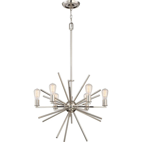 Elstead Lighting - QZ-CARNEGIE6-IS - Quoizel Chandelier from the Carnegie range. Carnegie 6 Light Chandelier - Imperial Silver Product Code = QZ-CARNEGIE6-IS