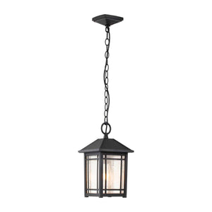 Elstead Lighting - QZ-CEDAR-POINT8-M-BK - Quoizel Outdoor Hanging from the Cedar Point range. Cedar Point 1 Light Chain Lantern Product Code = QZ-CEDAR-POINT8-M-BK