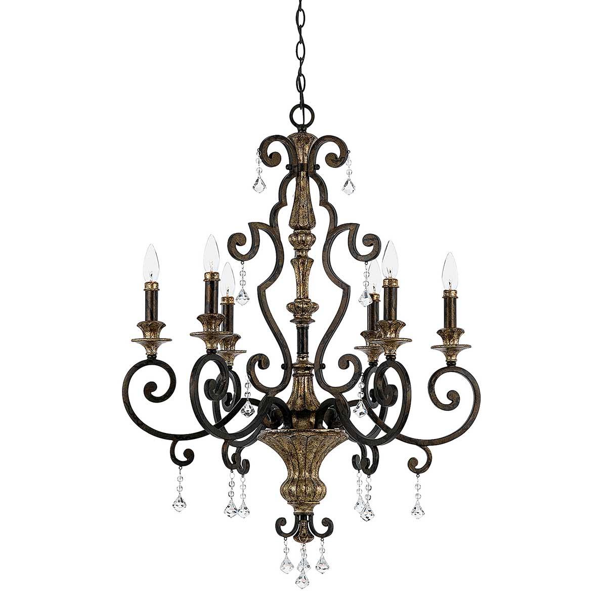 Elstead Lighting - QZ-MARQUETTE6-A - Quoizel Chandelier from the Marquette range. Marquette 6 Light Chandelier Product Code = QZ-MARQUETTE6-A