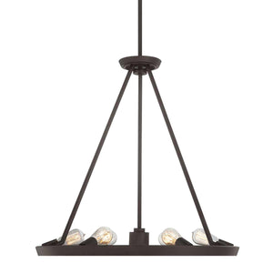 Elstead Lighting - QZ-THEATER-ROW6WT - Quoizel Chandelier from the Theater Row range. Theater Row 6 Light Chandelier - Western Bronze Product Code = QZ-THEATER-ROW6WT