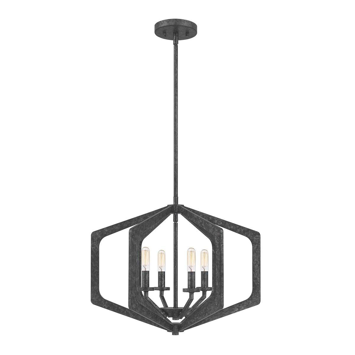 Elstead Lighting - QZ-VANGUARD-4P-OK - Quoizel Pendant from the Vanguard range. Vanguard 4 Light Pendant Product Code = QZ-VANGUARD-4P-OK