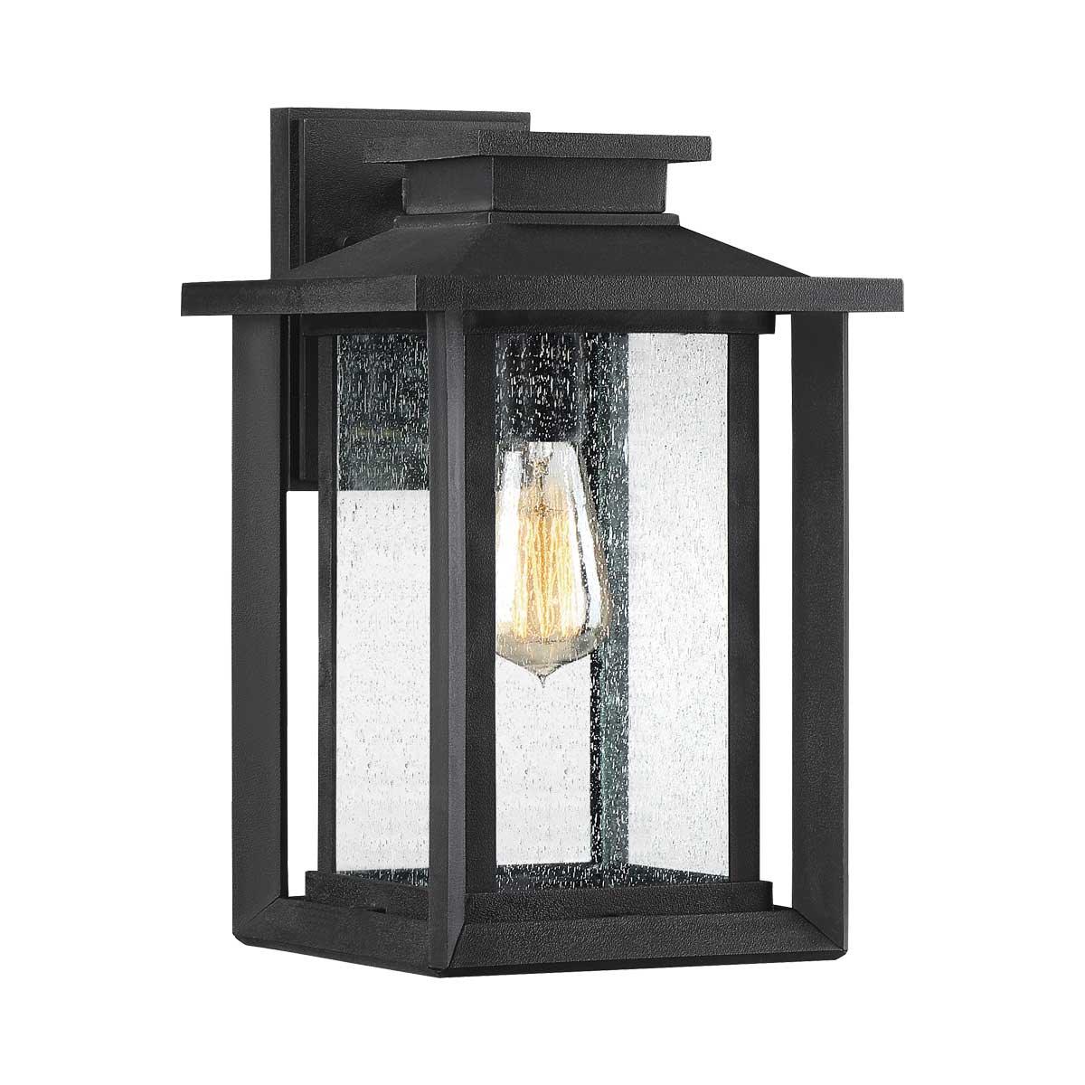 Elstead Lighting - QZ-WAKEFIELD-M-TBK - Quoizel Outdoor Wall Light from the Wakefield range. Wakefield 1 Wall Lantern - Medium Product Code = QZ-WAKEFIELD-M-TBK