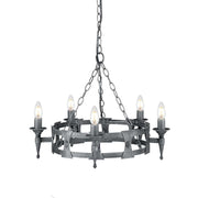 Elstead Lighting - SAX5-BLK-SIL - Elstead Lighting Chandelier from the Saxon range. Saxon 5 Light Chandelier Product Code = SAX5-BLK-SIL