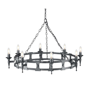 Elstead Lighting - SAX8-BLK-SIL - Elstead Lighting Chandelier from the Saxon range. Saxon 8 Light Chandelier Product Code = SAX8-BLK-SIL