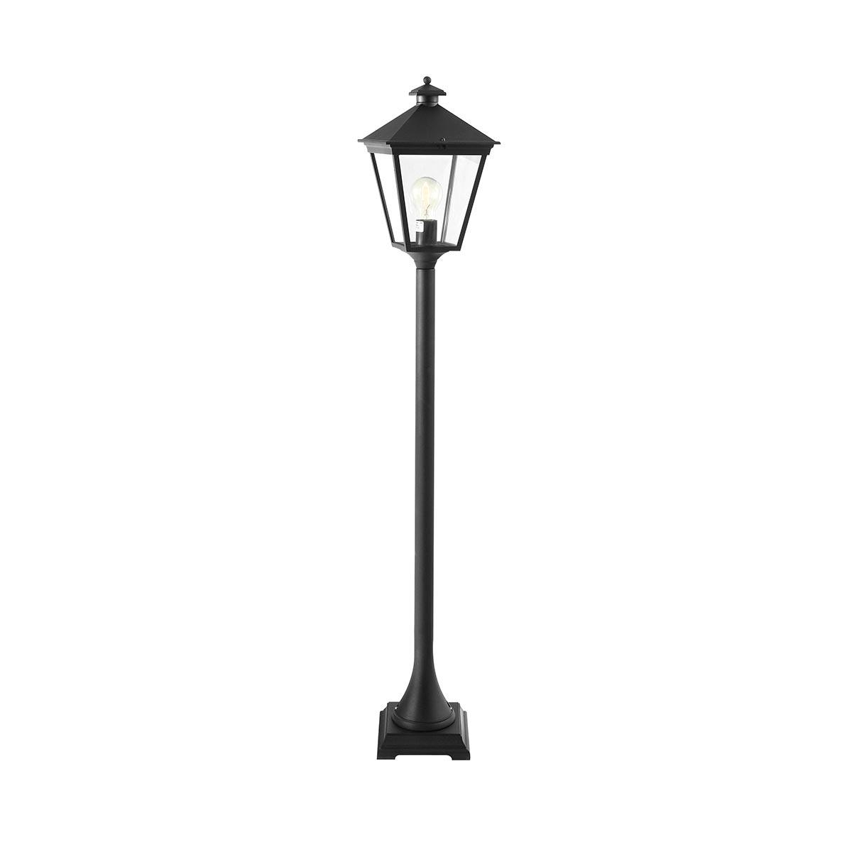 Elstead Lighting - T4-BLACK - Norlys Pillar Lantern from the Turin range. Turin 1 Light Pillar - Black Product Code = T4-BLACK