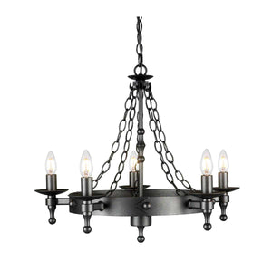 Elstead Lighting - WR5-GRAPHITE - Elstead Lighting Chandelier from the Warwick range. Warwick 5 Light Chandelier Product Code = WR5-GRAPHITE