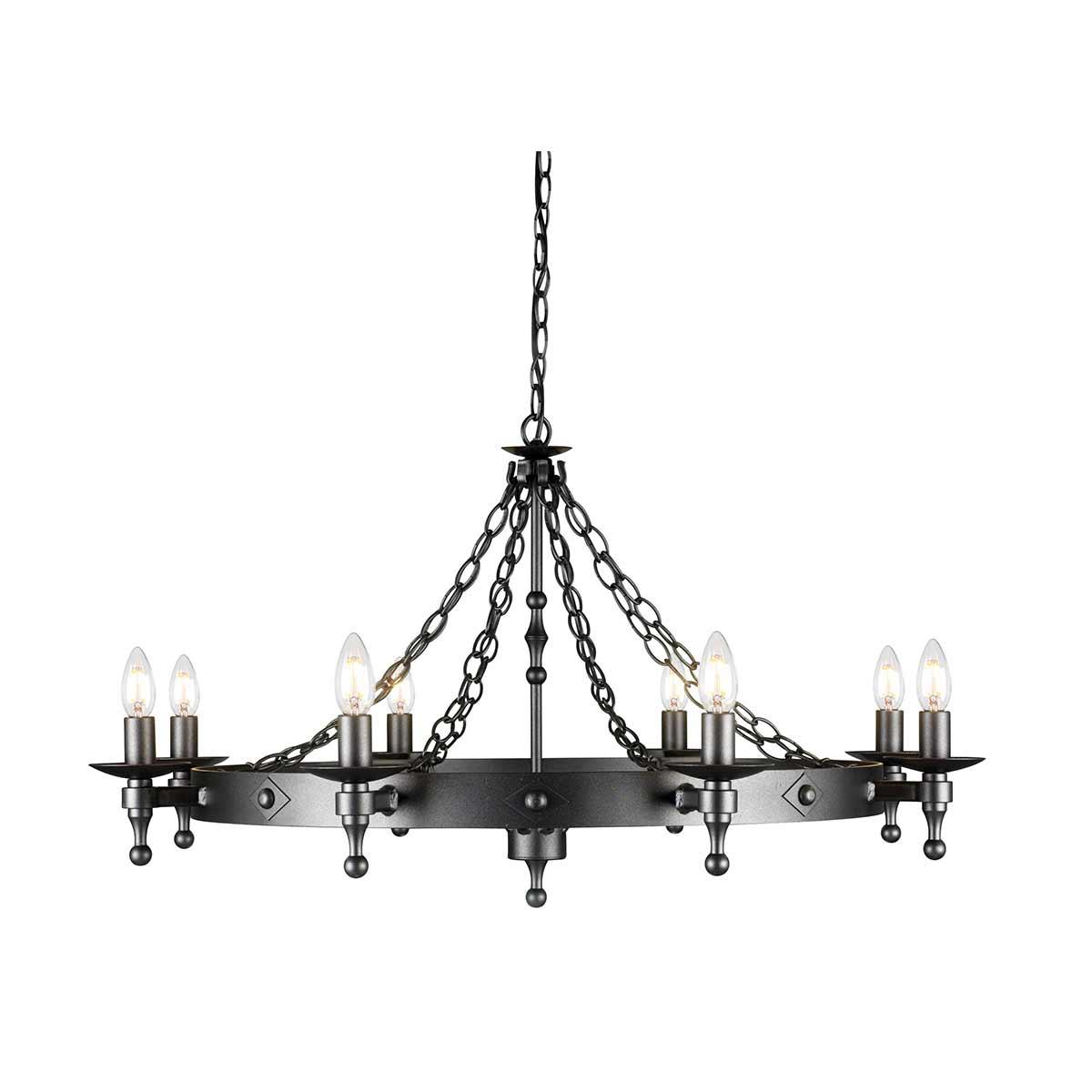 Elstead Lighting - WR8-GRAPHITE - Elstead Lighting Chandelier from the Warwick range. Warwick 8 Light Chandelier Product Code = WR8-GRAPHITE