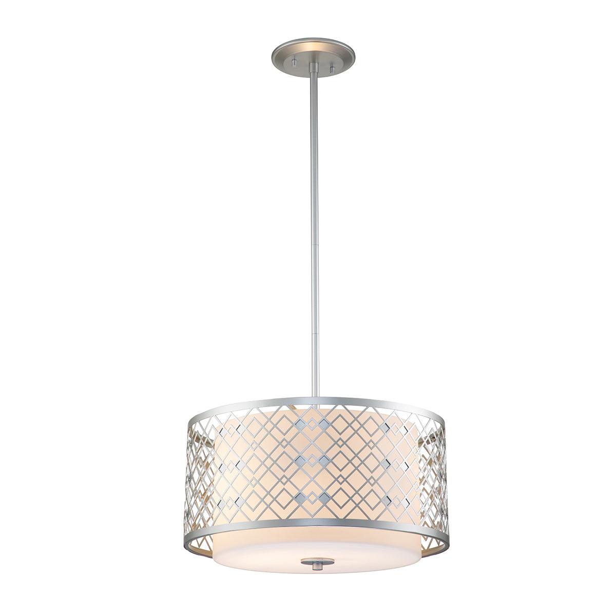 Elstead Lighting - ZIGGY-2P-M-LS - Elstead Lighting Pendant from the Ziggy range. Ziggy 2lt Medium Pendant - Lacquered Silver Product Code = ZIGGY-2P-M-LS