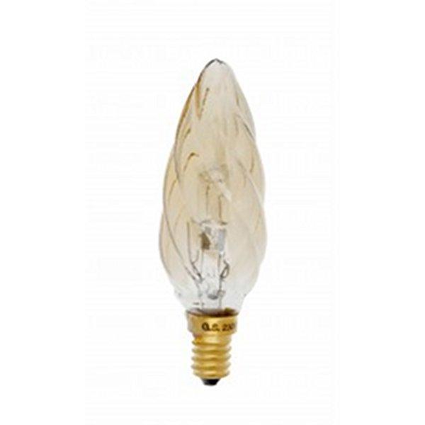 Girard Sudron - FL-CP-HCNDT30SESA SUD - Girard Sudron Luxury Twisted halogen Candle F6 30W E14 Small Edison Screwed Cap Amber 2000h 37x110mm