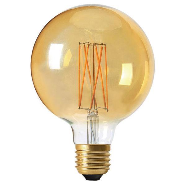 Girard Sudron - FL-CP-L4RND125ESG/DIM SUD - Girard Sudron Girard Sudron LED 125mm Globe 240V 4W ES E27 Edison Screwed Cap 250lm Amber Dimmable