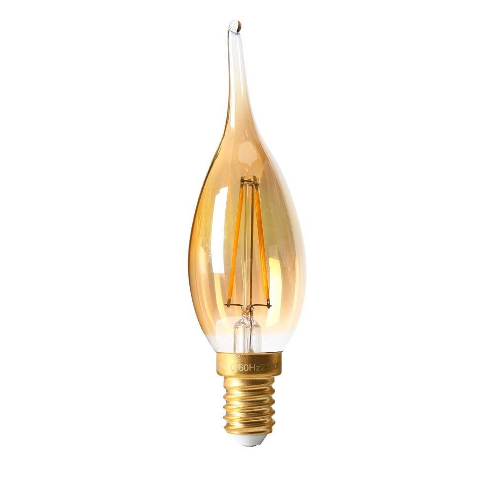 Girard Sudron - FL-CP-LGS2SESG125 SUD - Girard Sudron Girard Sudron GS4 LED Filament Candle 2W Amber SES E14 Small Edison Screwed Cap 2700K