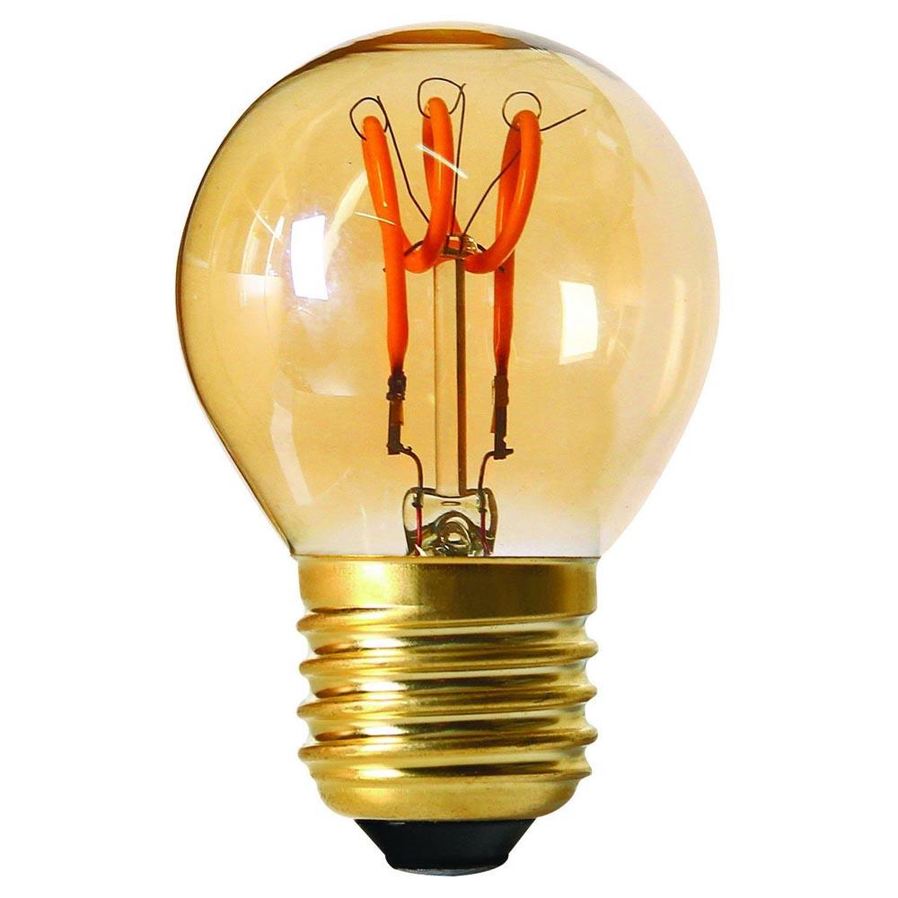 Girard Sudron - FL-CP-LRND45ESG/3VWW/LP/DIM SUD - Girard Sudron 716632 LED 3 Loops Filament Golfball 3W E27 Amber 2000K Dimmable LED 45mm Round LED Lamps